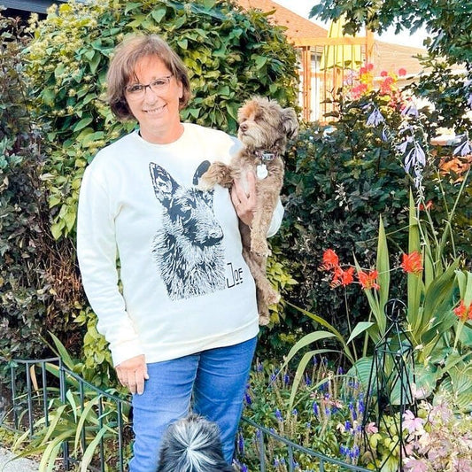 Crewneck Bambou Crème Personnalisable avec la photo de ton animal - Zazou Photo Lab