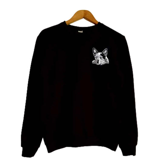 Crewneck Bambou Noir Personnalisable avec la photo de ton animal - Zazou Photo Lab