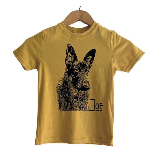 T-Shirt Enfant Jaune Moutarde Personnalisable - Zazou Photo Lab