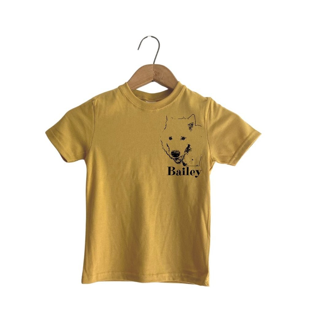 T-Shirt Enfant Jaune Moutarde Personnalisable - Zazou Photo Lab