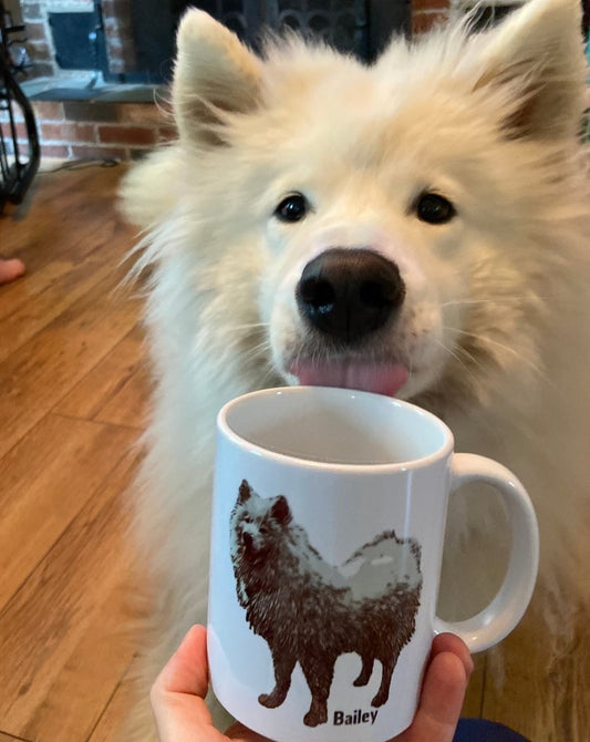 Tasse blanche avec l'impression en couleur personnalisable avec la photo de ton animal - Zazou Photo Lab