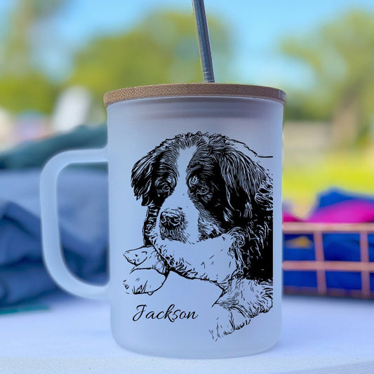 Tasse givrée couvercle bambou et paille - Zazou Photo Lab