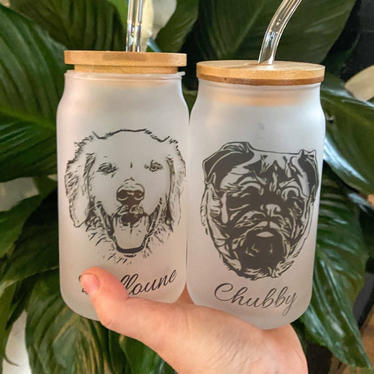 Verre givré personnalisable avec la photo de ton animal - Zazou Photo Lab