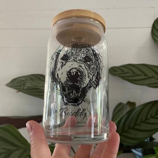 Verre transparent personnalisable avec la photo de ton animal - Zazou Photo Lab