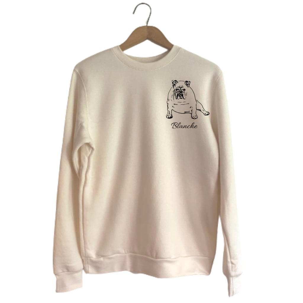 Crewneck Bambou Crème Personnalisable avec la photo de ton animal - Zazou Photo Lab