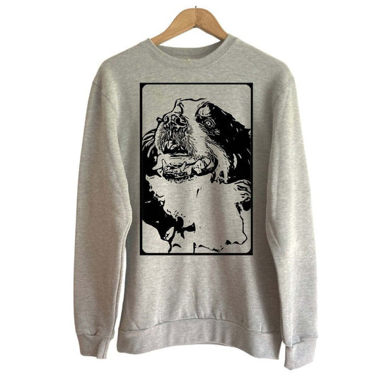 Crewneck Bambou Gris Personnalisable avec la photo de ton animal - Zazou Photo Lab