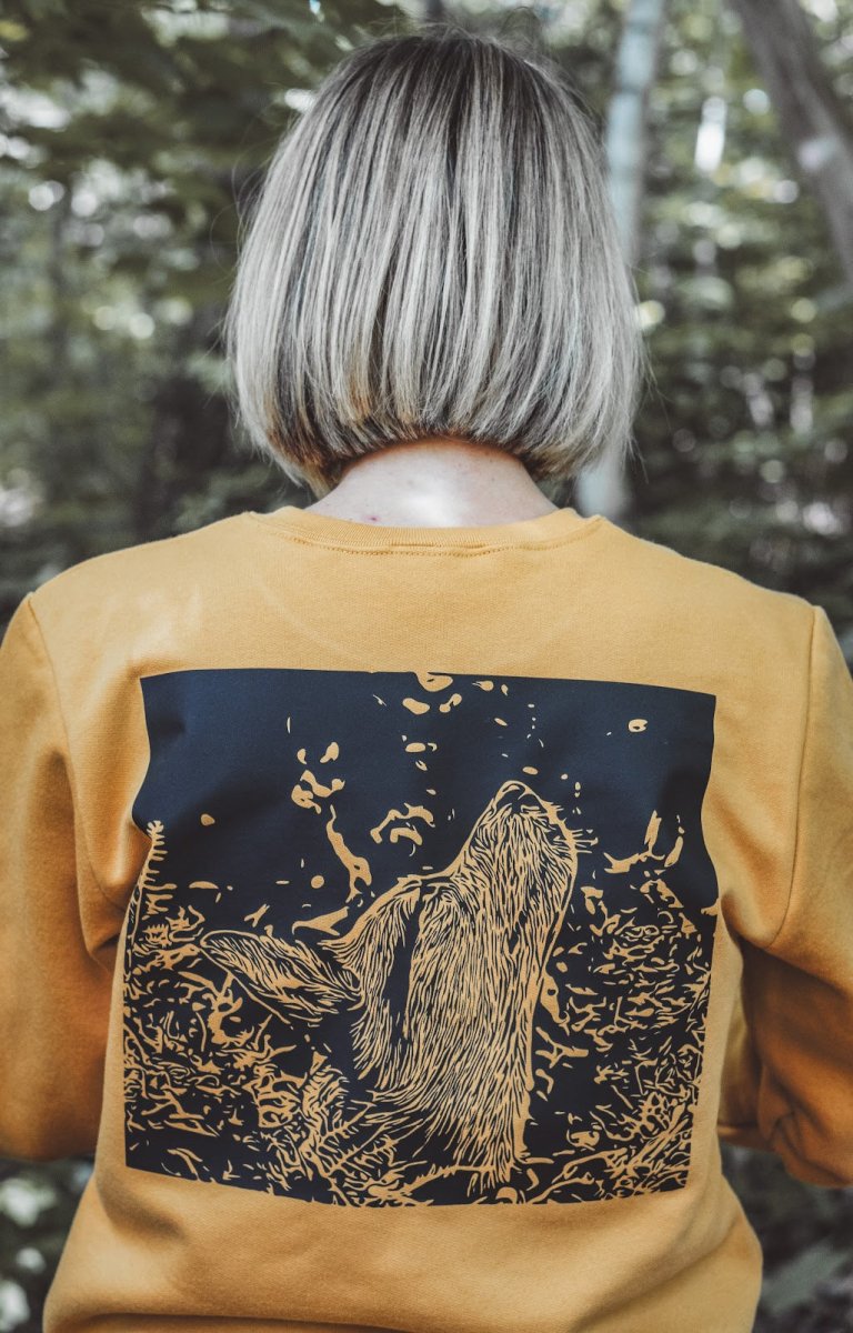 Crewneck Jaune moutarde personnalisé avec une photo la - Zazou Photo Lab
