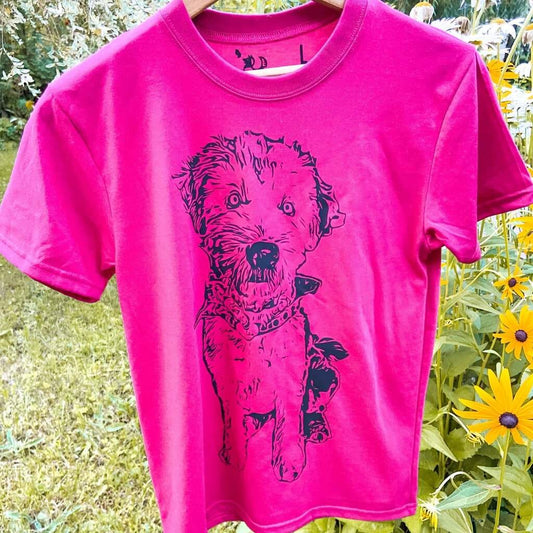 T-Shirt Enfant Rose Framboise Personnalisable - Zazou Photo Lab