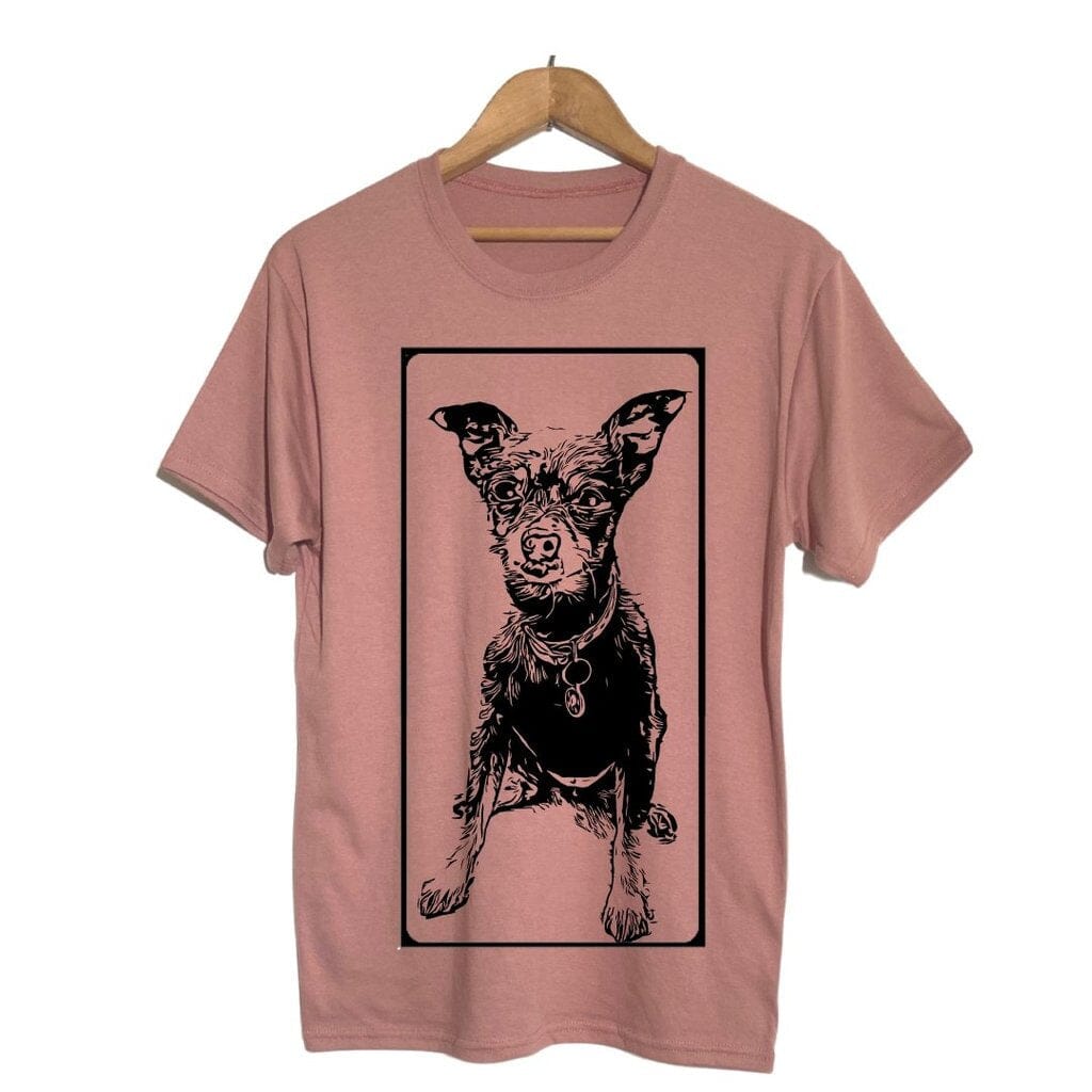 T-Shirt Vieux Rose Personnalisable avec ton animal de compagnie le - Zazou Photo Lab